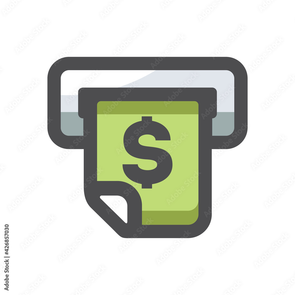 ATM Money Payment Vector icon Cartoon illustration ATM Money Payment Vector icon Cartoon illustration