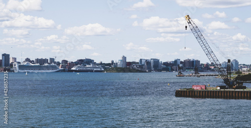 cranes in the harbor
