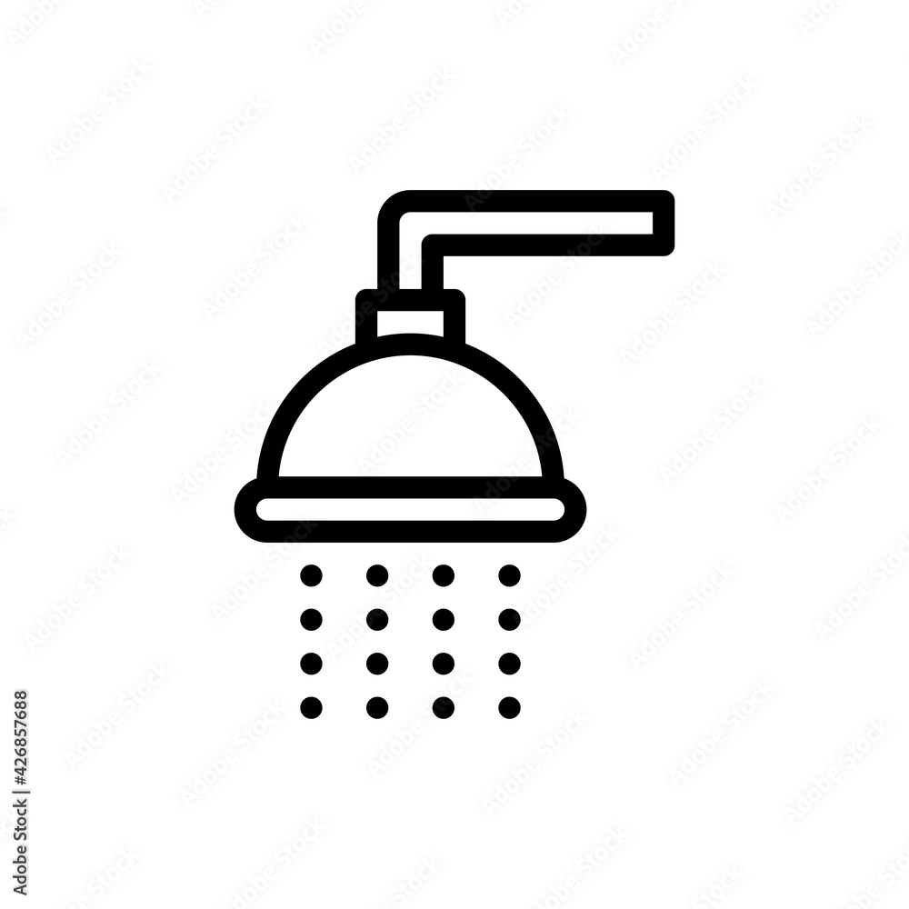 Shower Vector Outline Icon Style illustration. EPS 10 File Shower Vector Outline Icon Style illustration. EPS 10 File