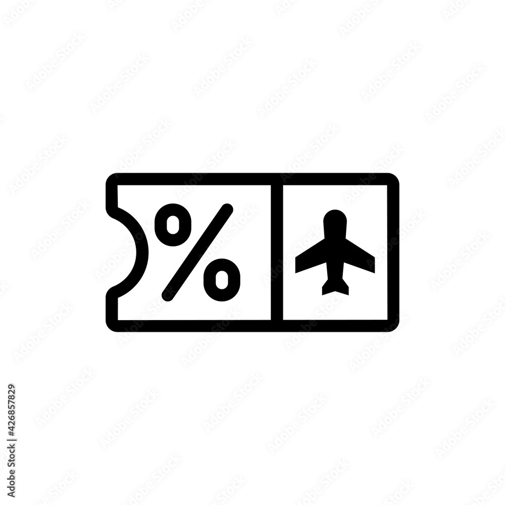 Ticket Vector Outline Icon Style illustration. EPS 10 File