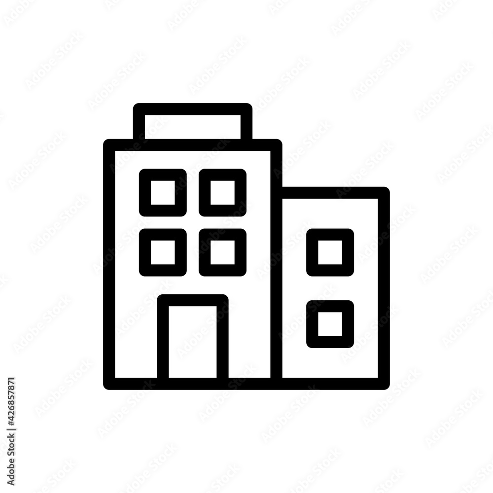 Hotel Building Vector Outline Icon Style illustration. EPS 10 File Hotel Building Vector Outline Icon Style illustration. EPS 10 File