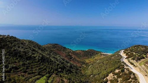 Wallpaper Mural Aerial. Mountains, coast road at Llogara Pass, Llogara National Park, Albania. Torontodigital.ca