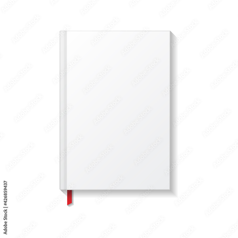 Blank Realistic Book Mockup With Red Ribbon Bookmark Open And Closed White  Diary Or Notebook Design With Empty Pages And Cover Stock Illustration -  Download Image Now - iStock