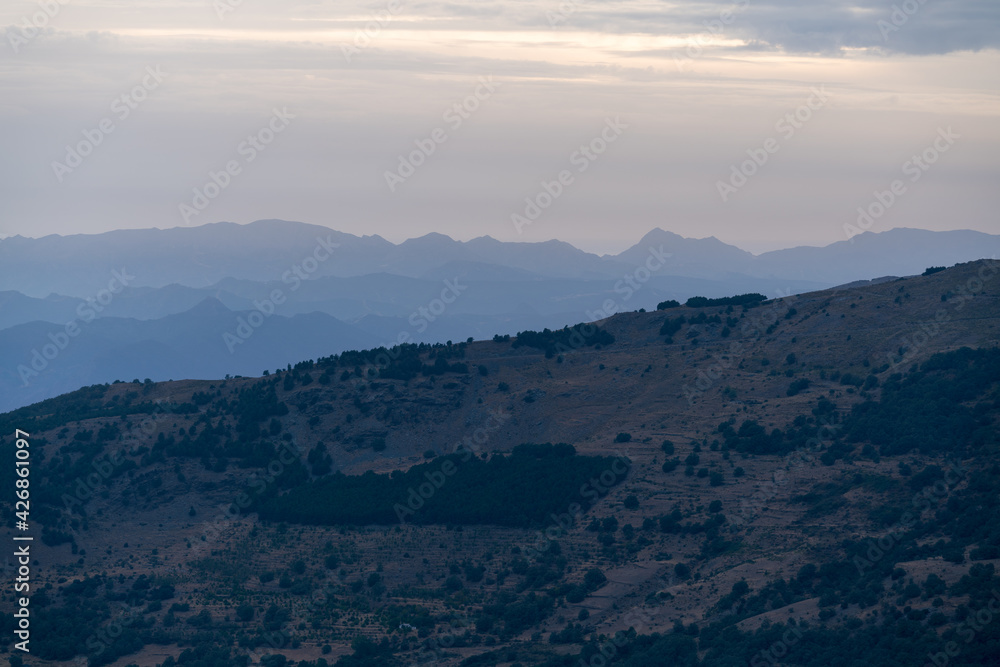 mountainous landscape of Sierra Nevada mountainous landscape of Sierra Nevada