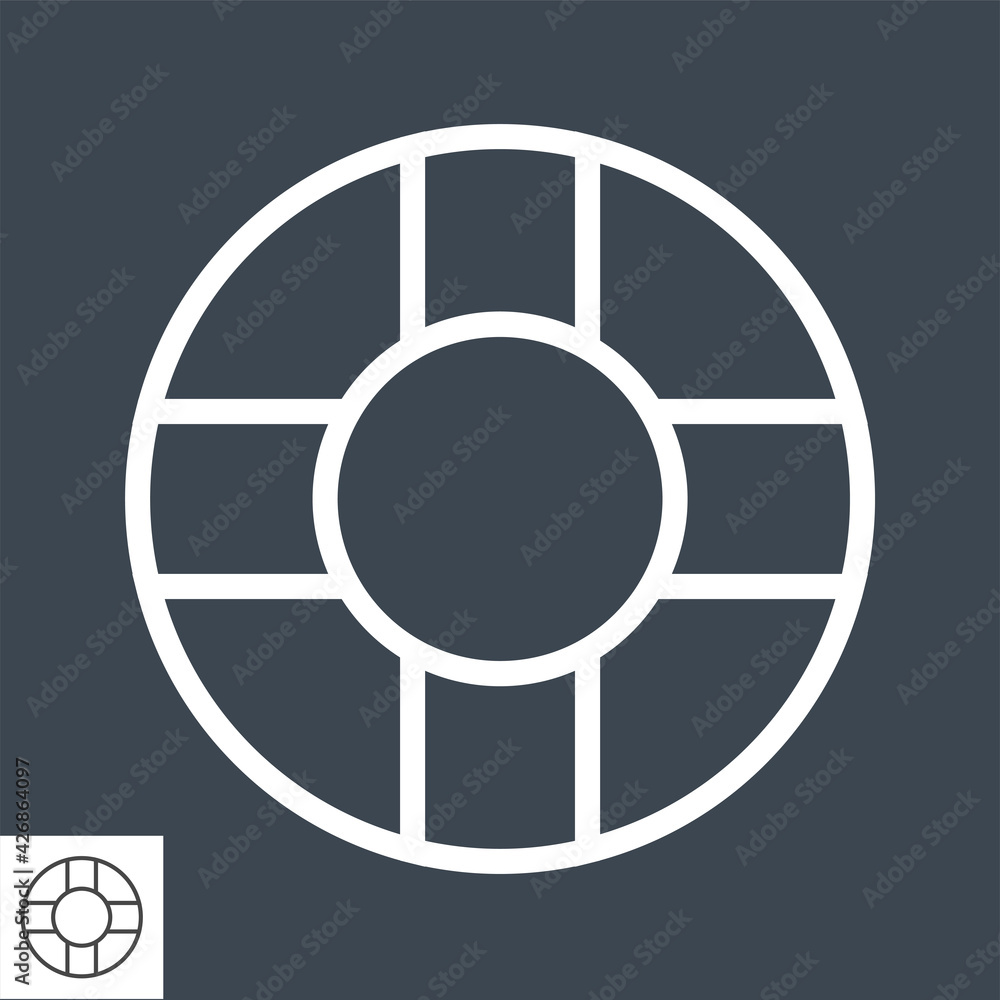 Lifebuoy Thin Line Vector Icon. Flat icon isolated on the black background. Editable EPS file. Vector illustration. Lifebuoy Thin Line Vector Icon. Flat icon isolated on the black background. Editable EPS file. Vector illustration.