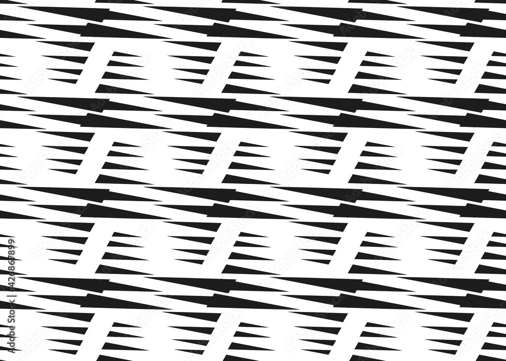 Naklejka premium Black triangles on a white background. Seamless texture.