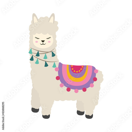 cute llama cartoon