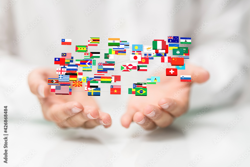 International Business World Flags Globe International Business World Flags Globe