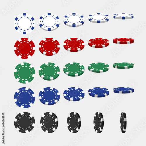Casino chips on light gray background in vector EPS8
