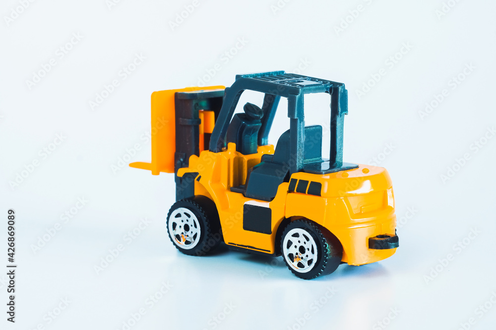 Construction vehicles and heavy machinery.Industrial vehicles yellow forklift.