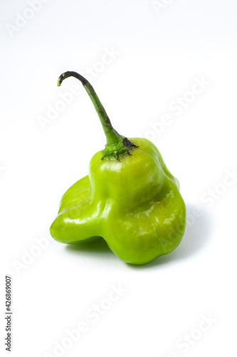 Green cambuci pepper isolated on white background photo