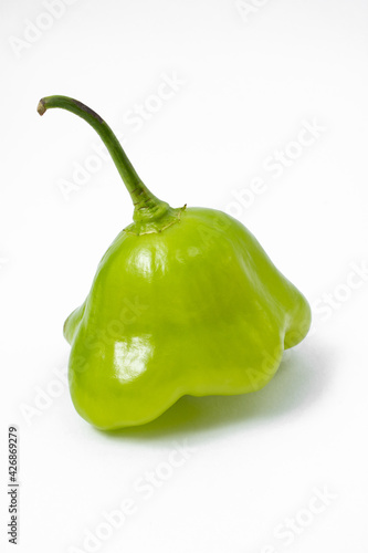 Green cambuci pepper isolated on white background