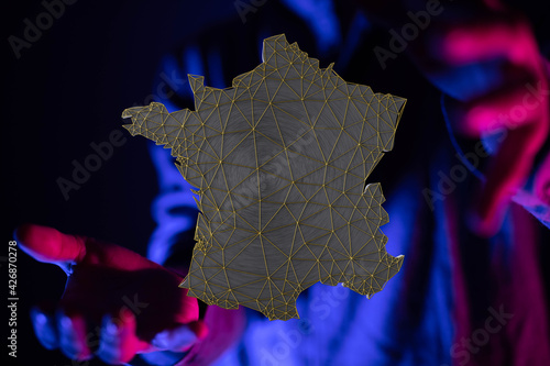 digital france map of the c...
