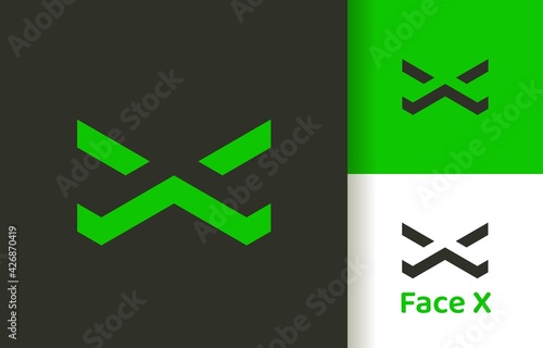 Negative space initial x letter with silhouette logo company, logo vector template design. Ready to use, easy for edit.