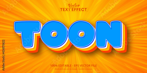 Toon text, comic pop art style editable text effect photo