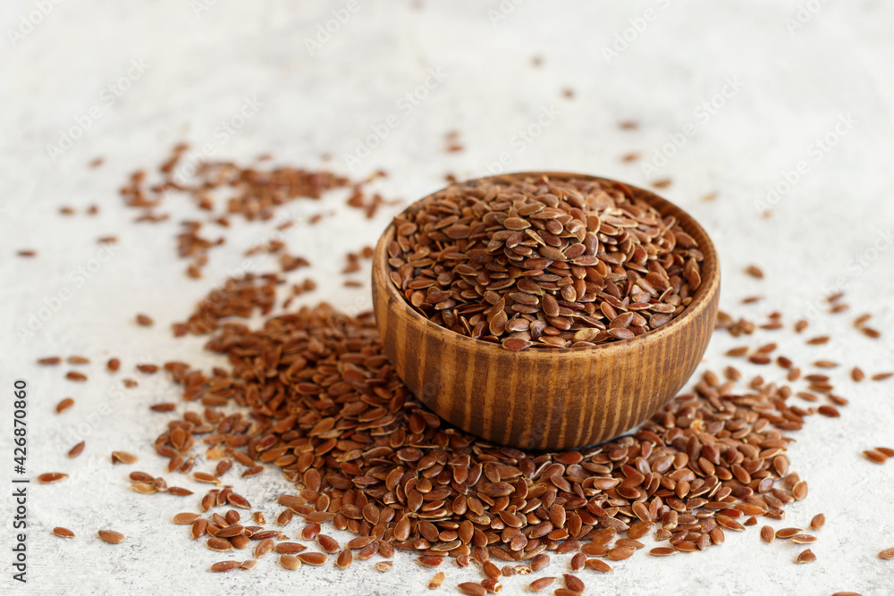 Raw Flax seeds in a bowl