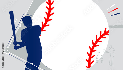 Vector illustration of two baseball player in action. Sport concept