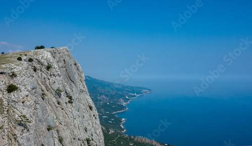 Rocks of the Yalta Yayla of the southern coast of Crimea on a hot summer day.