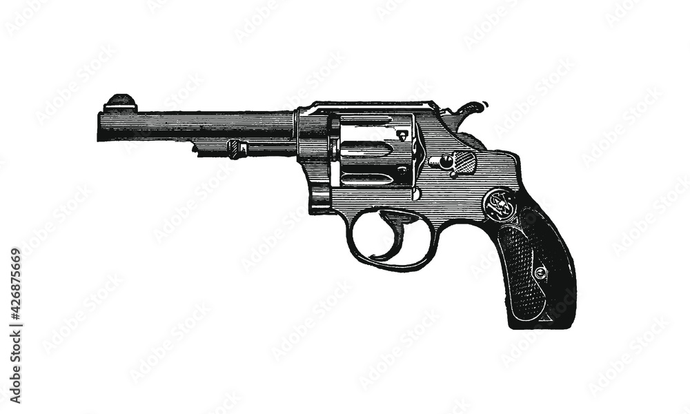 Handgun on White Background
