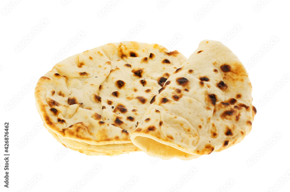 Flatbread isolated against white Flatbread isolated against white