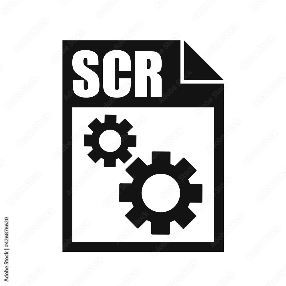 SCR File Vector Icon, Flat Design Style SCR File Vector Icon, Flat Design Style