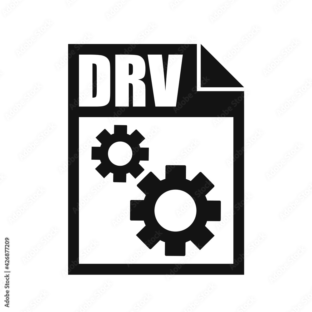 DRV File Vector Icon, Flat Design Style DRV File Vector Icon, Flat Design Style