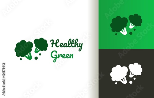 Broccoli veggetable market veggie logo company, logo vector template design. Ready to use, easy for edit. photo