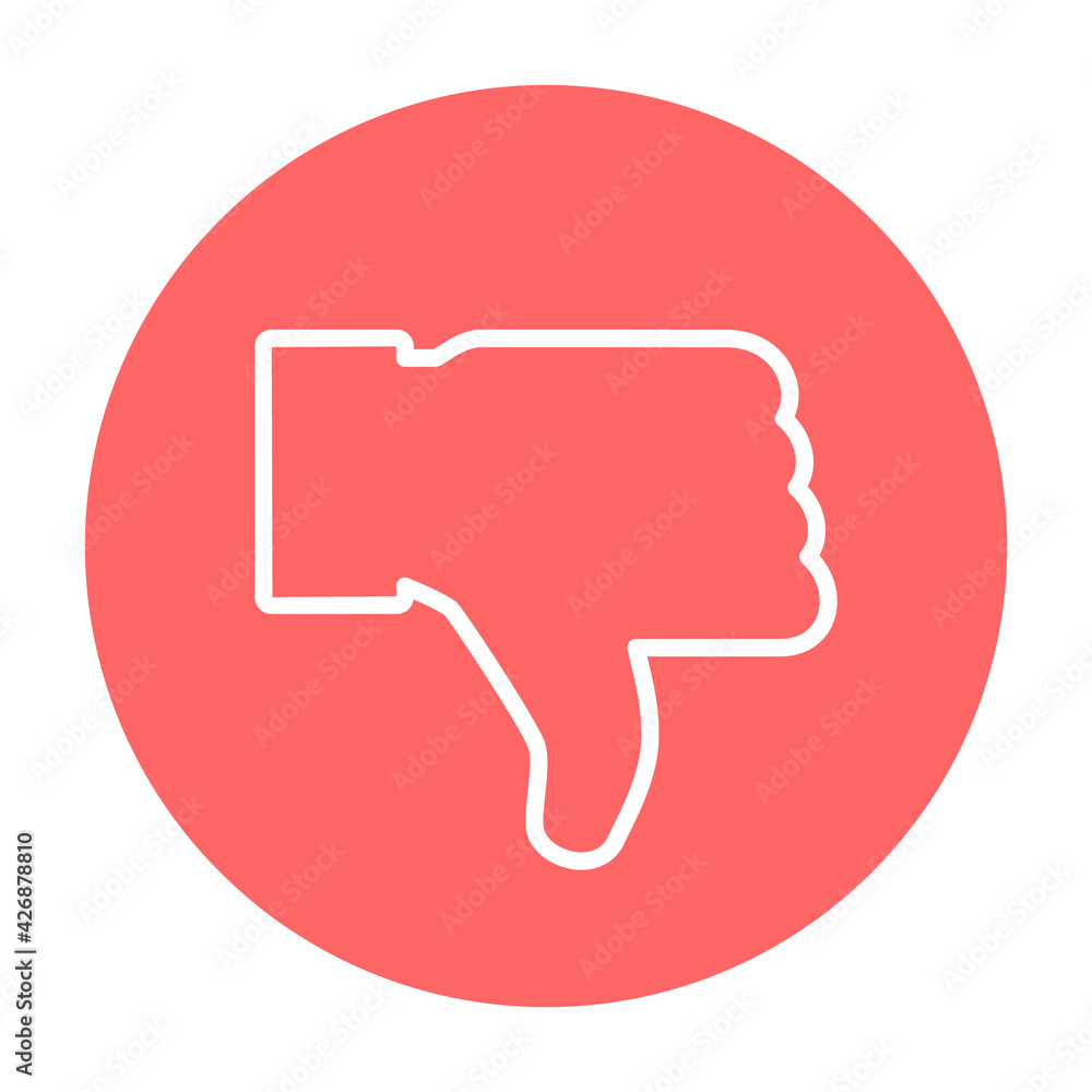 Thumb down icon, like finger vector illustration sign, business social web button Thumb down icon, like finger vector illustration sign, business social web button