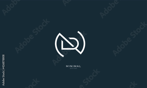 Alphabet letter icon logo ND or DN