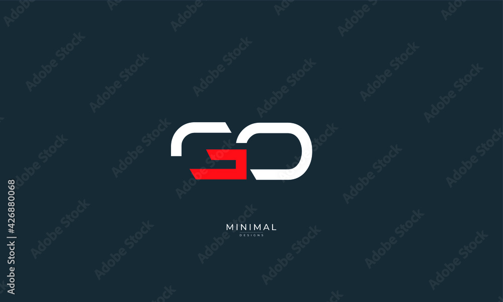 Alphabet letter icon logo GO Alphabet letter icon logo GO