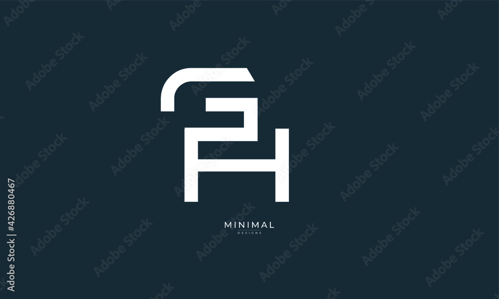 Alphabet letter icon logo GH or HG Alphabet letter icon logo GH or HG
