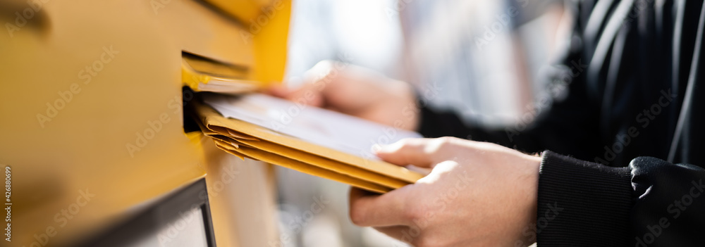Letter In Envelope Or Document In Mailbox - obrazy, fototapety, plakaty 