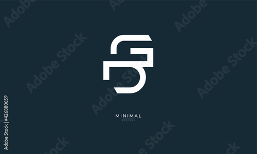 Alphabet letter icon logo GD or DG
