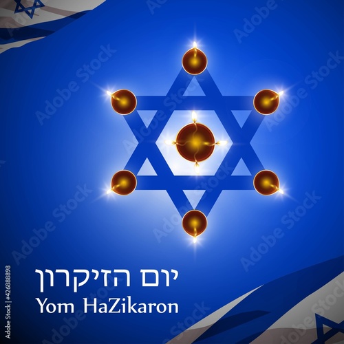 Vector illustration concept of Israel Memorial Day, Yom HaZikaron. Israel's official remembrance day.