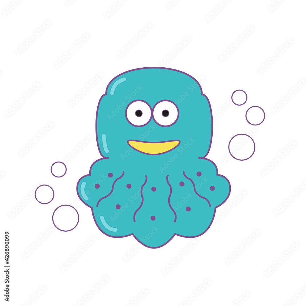 Octopus cartoon vector icon illustration of aquatic wildlife. Octopus cartoon vector icon illustration of aquatic wildlife.