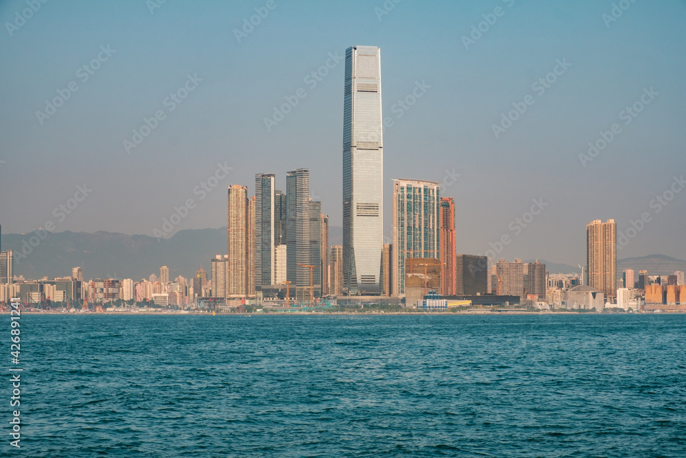 City Skyline, coast view of Hong Kong business district