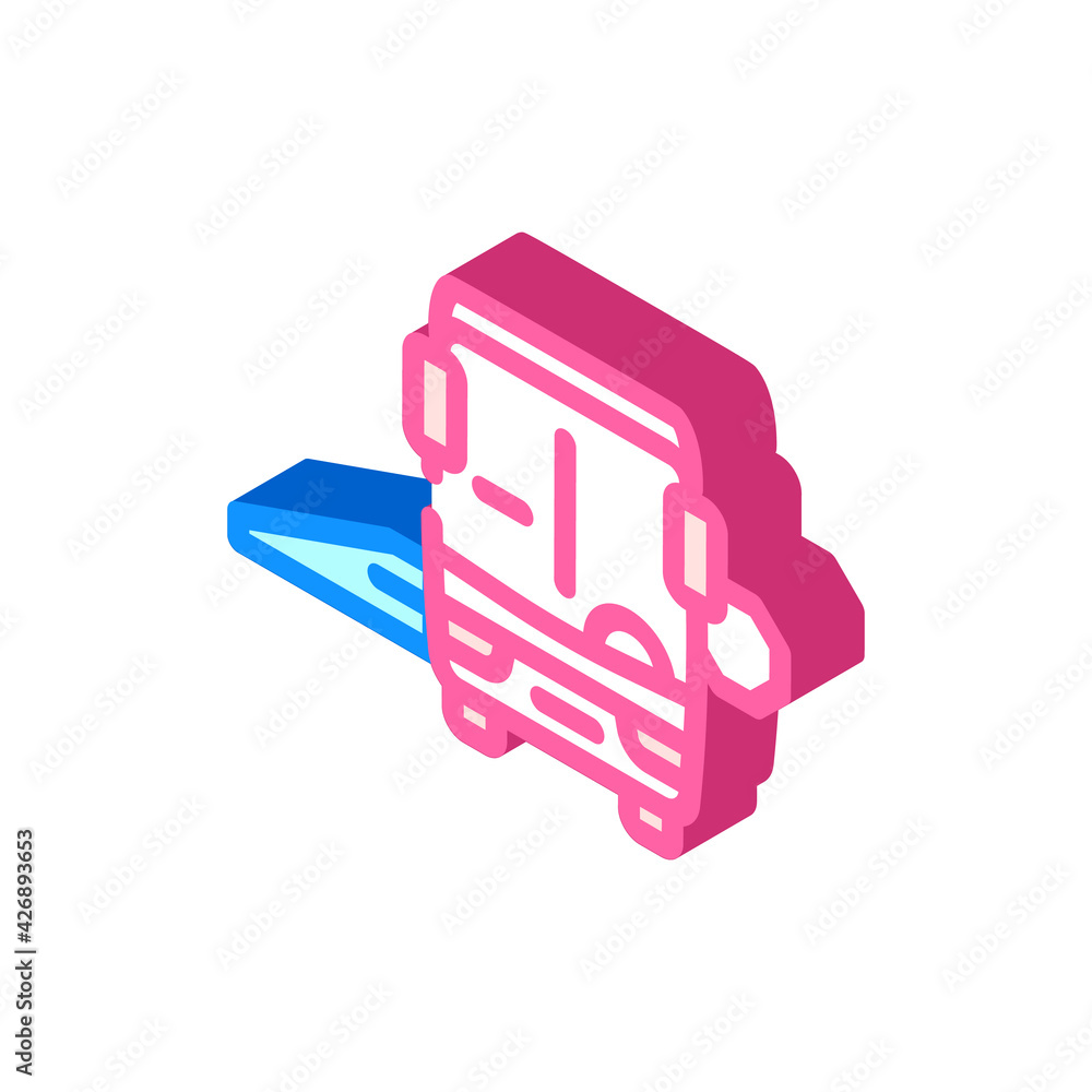 Fototapeta premium bus with ramp isometric icon vector. bus with ramp sign. isolated symbol illustration