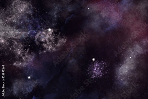 Fototapeta Naklejka Na Ścianę i Meble -  One off digitally created fantasy outer space galaxy scene with nebulas and star fields