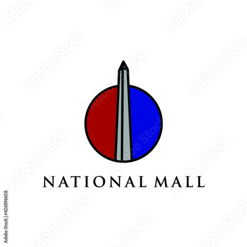 national mall monument logo in the circle shape