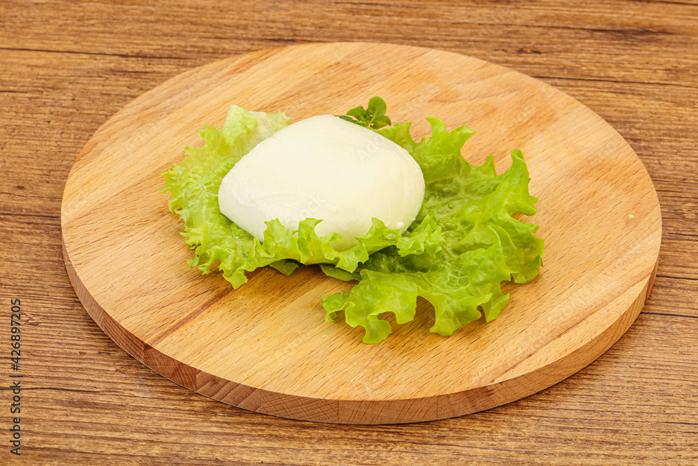 Italian Mozzarella cheese over board Italian Mozzarella cheese over board