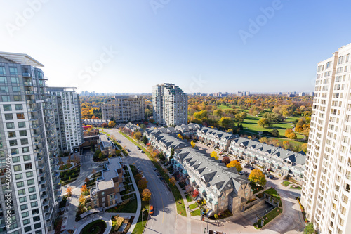 Resident buildings from the top view