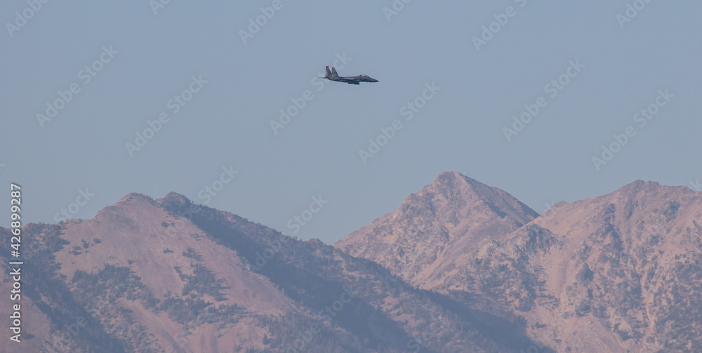 A Fighter Jet Over the Lemhi Range