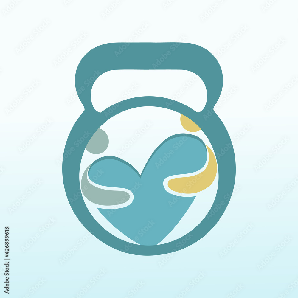 Helping with fitness dumbbell icon vector logo design. Helping with fitness dumbbell icon vector logo design.