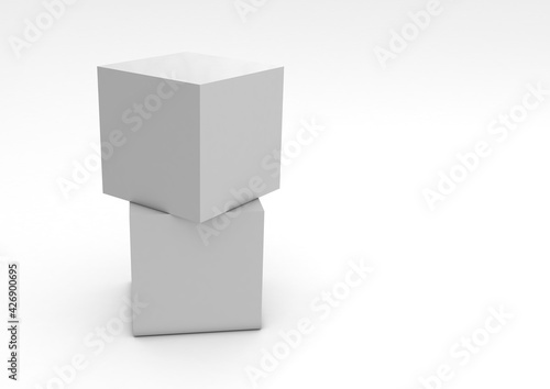 3D illustration of a blank Cubes Display or Totem for action at the point of sale
