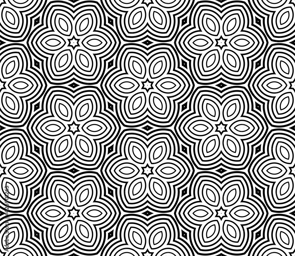 Abstract fantasy striped halftone ,thin line round shapes geometric seamless pattern. Creative mosaic, tile background. Abstract fantasy striped halftone ,thin line round shapes geometric seamless pattern. Creative mosaic, tile background.