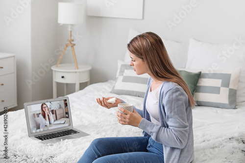 Stressed young woman asking...