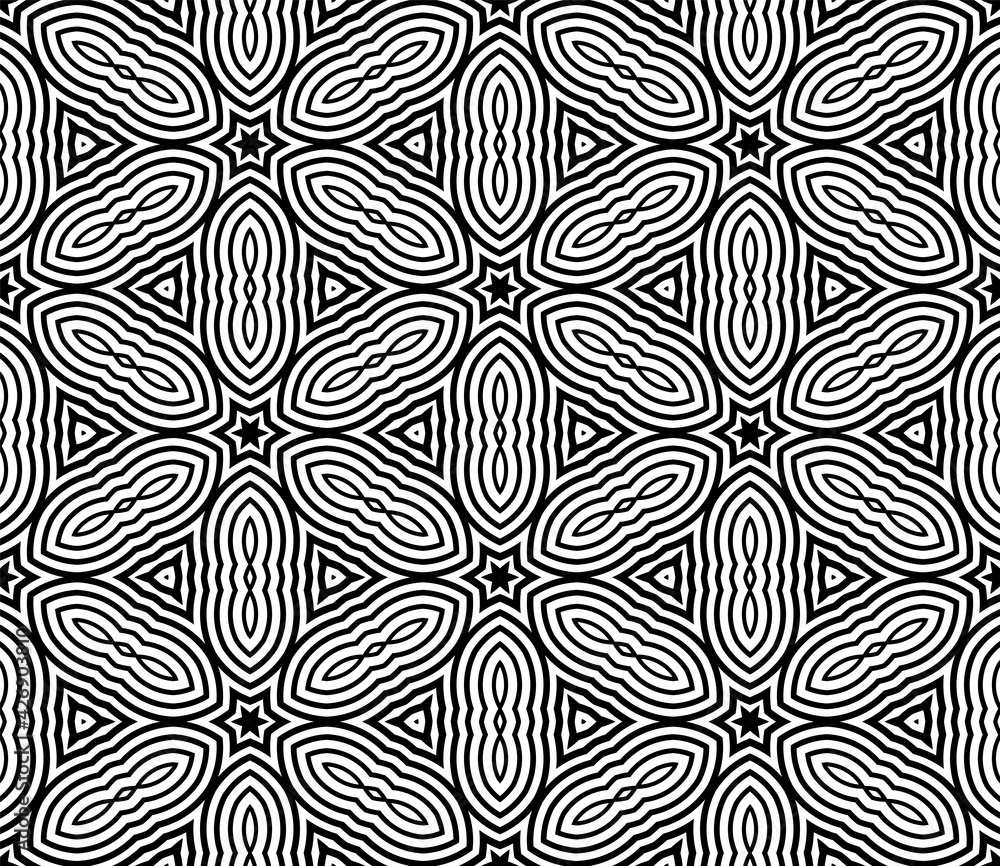 Abstract fantasy striped halftone ,thin line round shapes geometric seamless pattern. Creative mosaic, tile background. Abstract fantasy striped halftone ,thin line round shapes geometric seamless pattern. Creative mosaic, tile background.