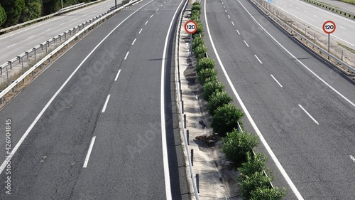 car free lanes on the highway