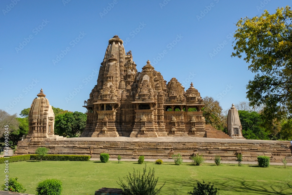 The Vishvanath Temple in Khajuraho, Madhya Pradesh, India. Forms part of the Khajuraho Group of Monuments, a UNESCO World Heritage Site.