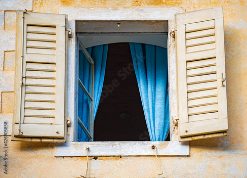 Window of old building in Montenegro, Europe photo